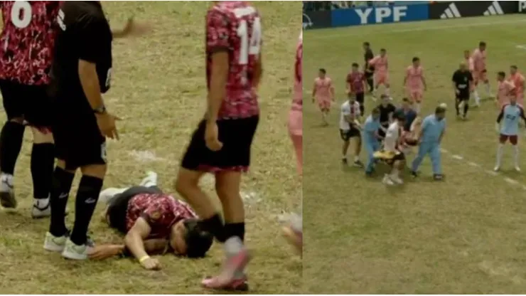 Nicolás Bertolo quedó inconsciente en el campo tras recibir un fuerte golpe