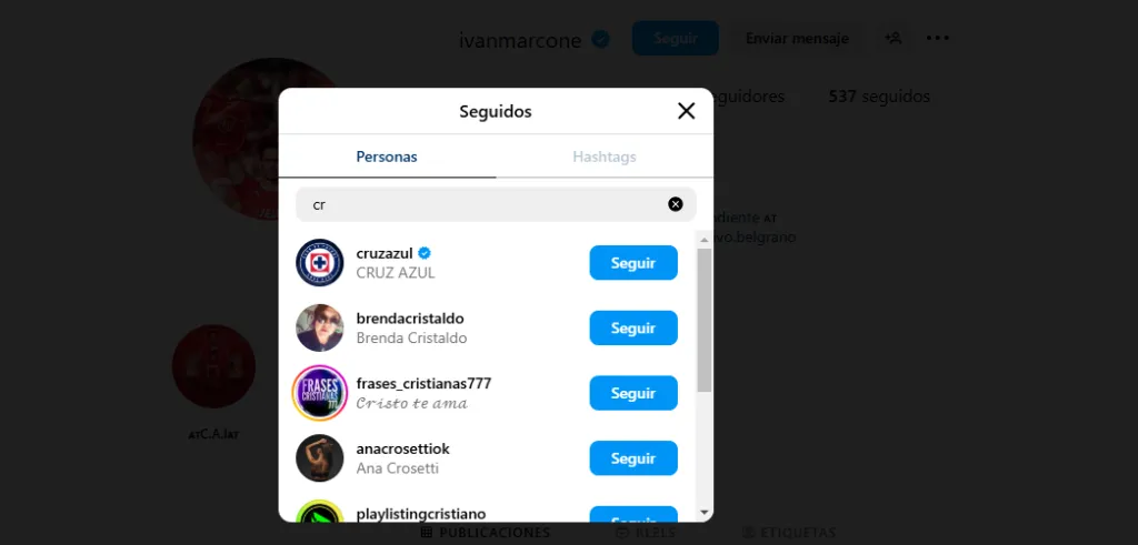 Instagram de Marcone