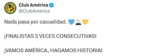 Publicación del Club América en redes sociales