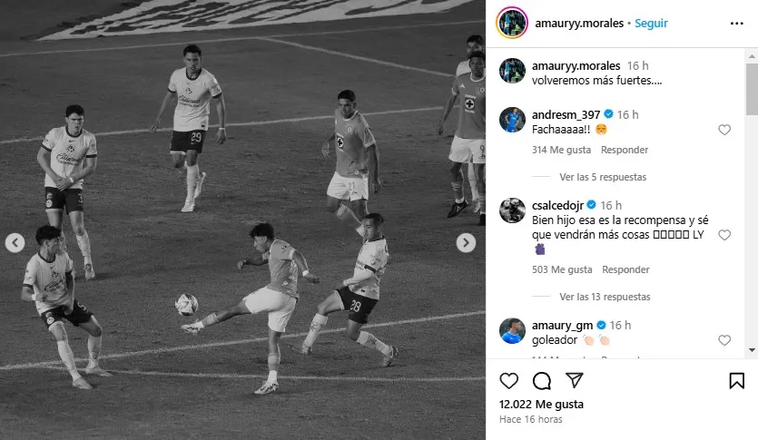 La promesa que Amaury Morales le hizo a Cruz Azul para 2025 (Instagram)