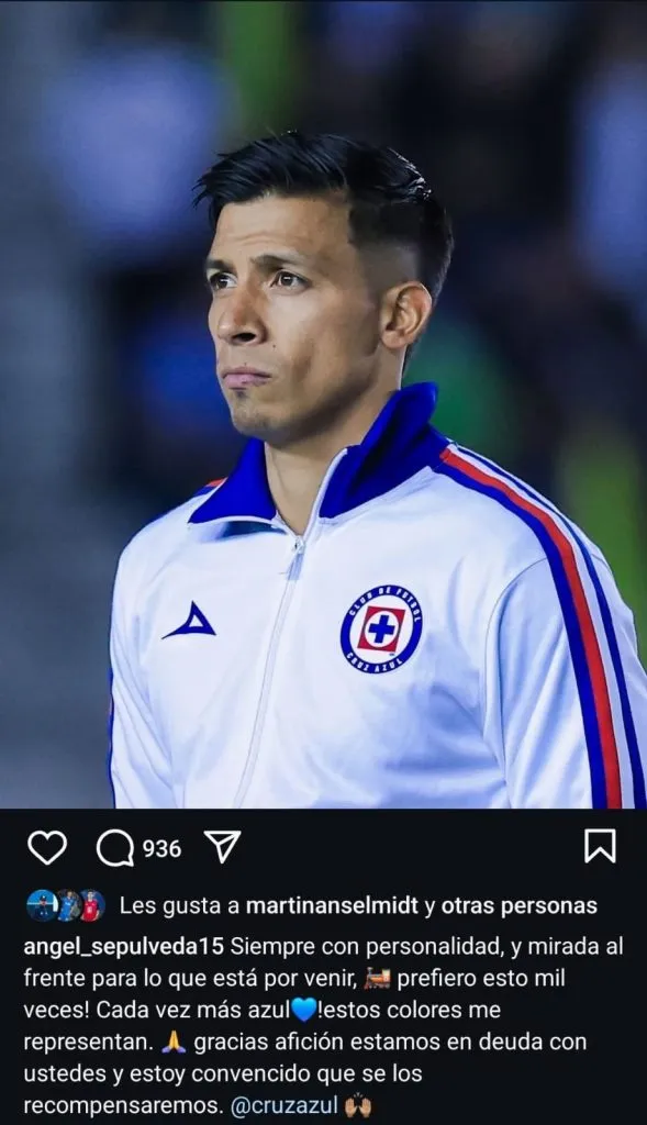 Sepúlveda habló de su futuro hacia Cruz Azul. (@angel_sepulveda15)