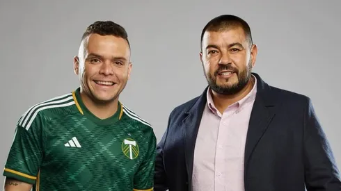 Cabecita Rodríguez junto a su agente Edgardo Lasalvia