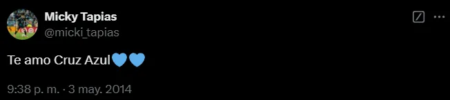 Miguel Tapias, refuerzo de Chivas, es aficionado de Cruz Azul. (@micki_tapias)