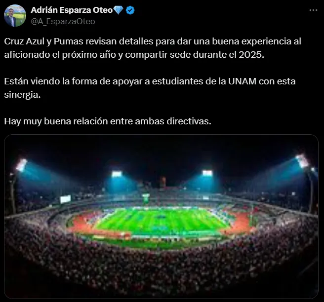 Cruz Azul y Pumas, “nuevos aliados”. (@A_EsparzaOteo)