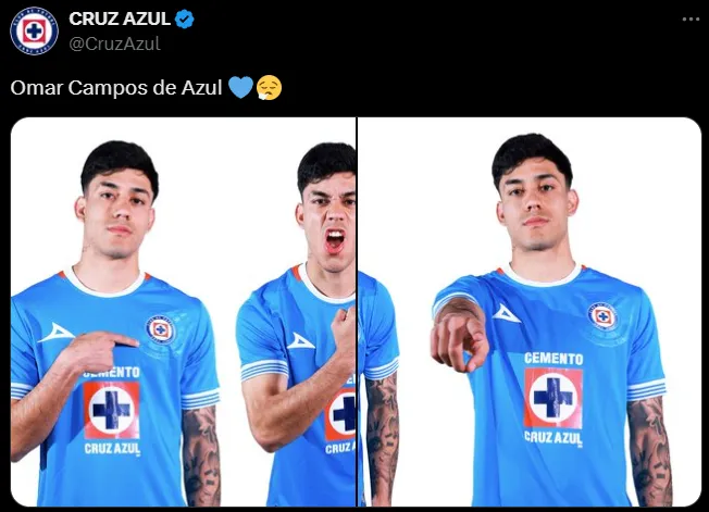 Así presentó Cruz Azul a Omar Campos. (@CruzAzul)