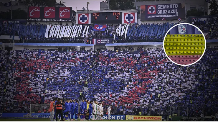 Las tribunas del Estadio Azul ya comenzaron a ser pintadas de amarillo.