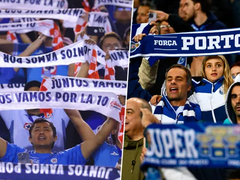 Afición de Cruz Azul carga contra el FC Porto