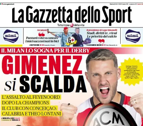 Portada del medio italiano