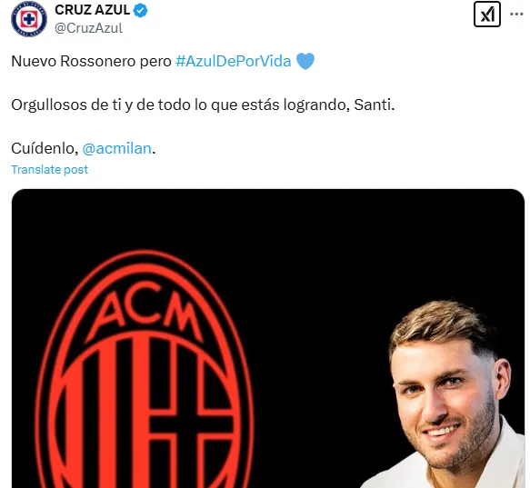 Publicación de Cruz Azul