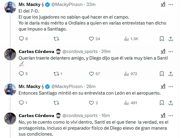 Conversación de Carlos Córdova con un aficionado