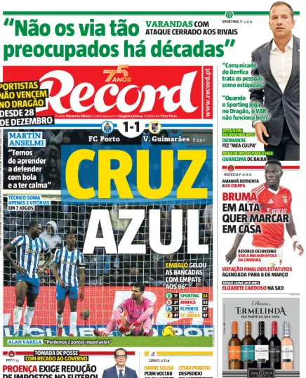 Portada del diario Récord