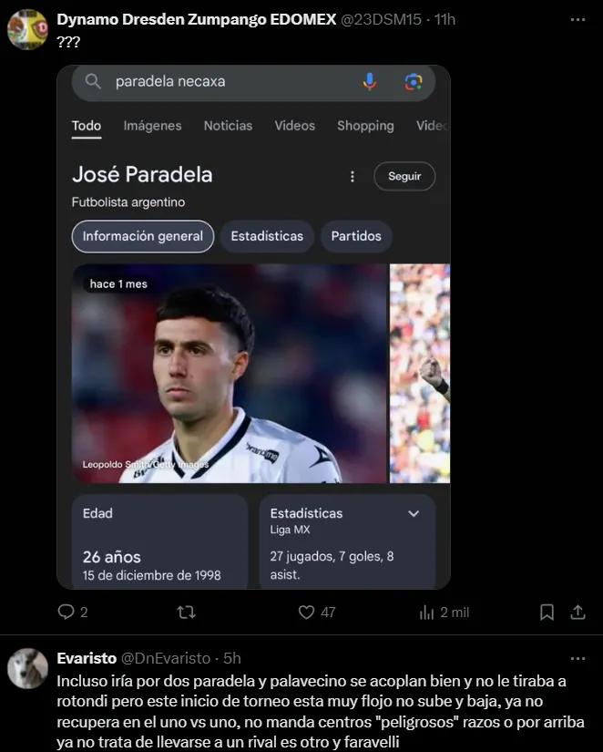 Unos de los tantos posteos especulando con José Paradela a Cruz Azul. (X)