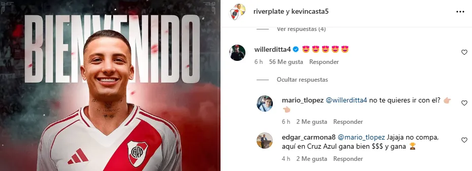 Reacción de Willer Ditta en IG