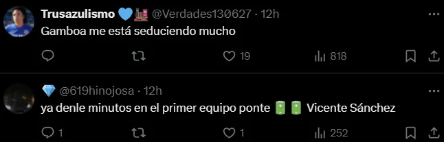 La afición pide más minutos para Gamboa. (X)