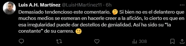 Las redes tundieron a Ricardo Salazar por Santi Giménez. (X)