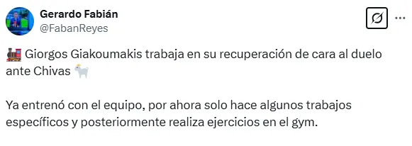 Información de Fabián Reyes en X