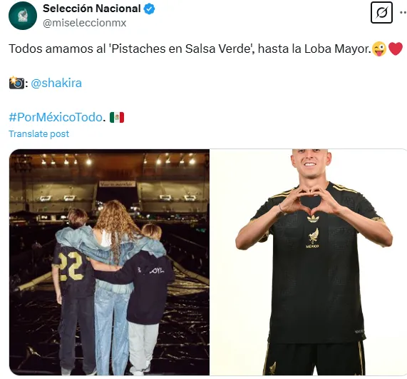 Publicación de la Selección en redes sociales