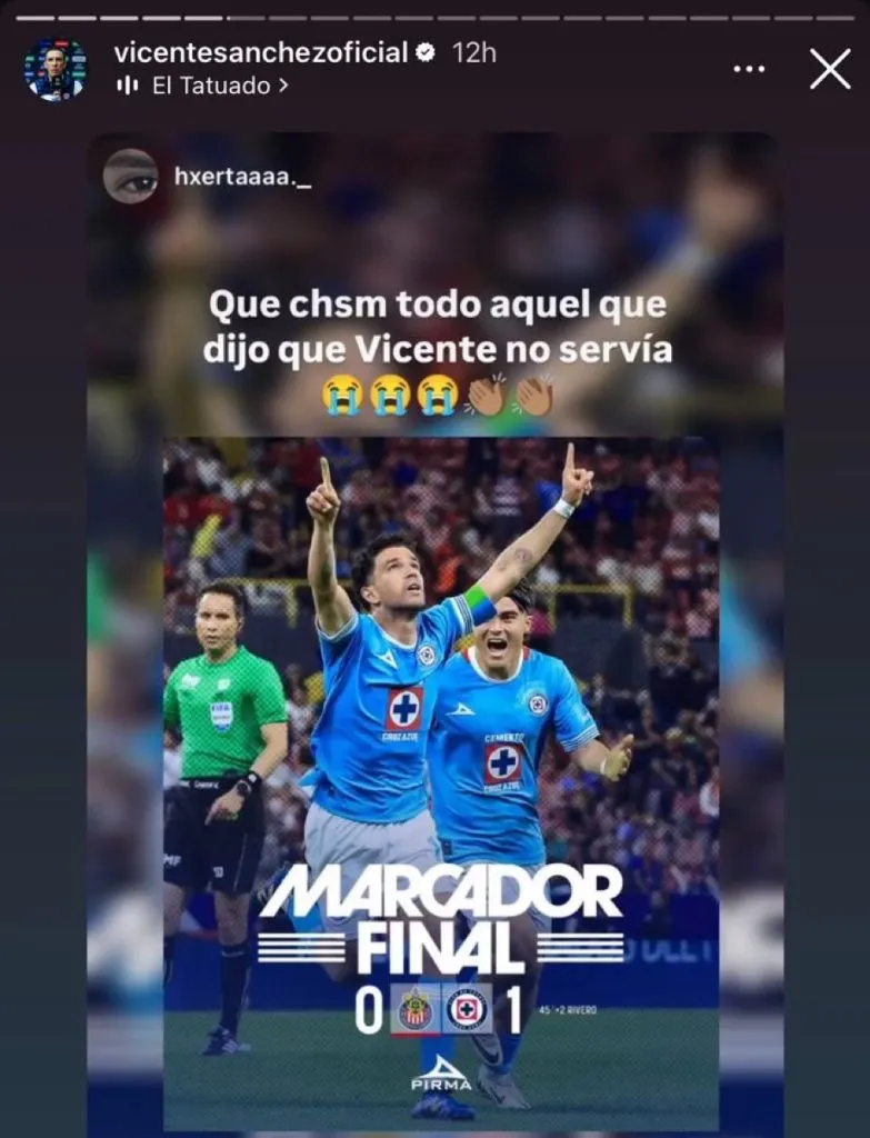 La desafiante storie de Vicente Sánchez. (@vicentesanchezoficial)