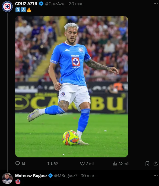 La reacción de Bogusz a Gonzalo Piovi. (X)