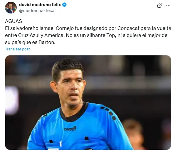 Publicación de David Medrano (X)