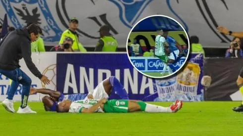 Cándido sufrió un fuerte choque en el Clásico Nacional de Colombia.