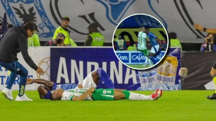 Cándido sufrió un fuerte choque en el Clásico Nacional de Colombia.
