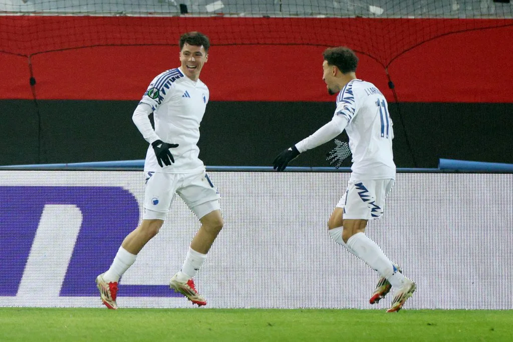 Rodrigo Huescas, en festejo de gol con copenhague. (Getty Images)