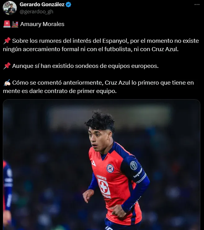 El plan de Cruz Azul con Amaury Morales. (@gerardoo_gh)