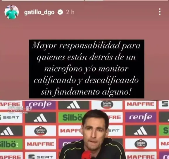 Publicación del Gato Ortiz en redes sociales