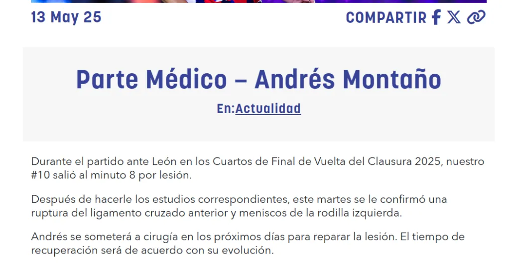 Cruz Azul confirmó la peor noticia para Andrés Montaño. (web Cruz Azul)