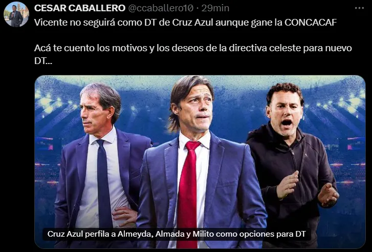 Matías Almeyda, en el radar de Cruz Azul. (X @ccaballero10)