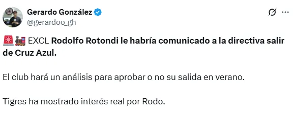 Información de González en X