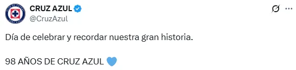 Publicación de Cruz Azul