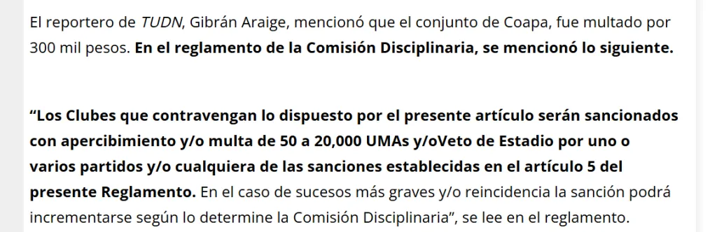 La ridícula sanción que recibiría América por el Clásico Joven. (diario Récord)