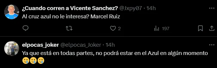 Afición de Cruz Azul “pidió” a Marcel Ruiz. (X)