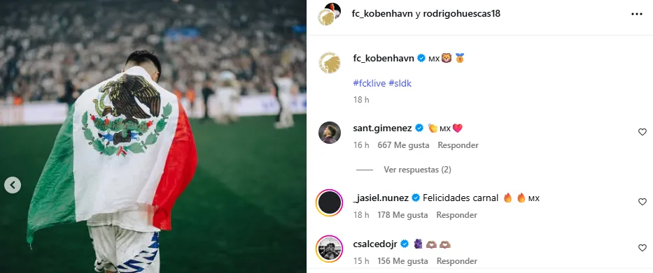 Publicación de Rodrigo Huescas en Instagram