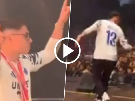 El baile de Rodrigo Huescas en la celebración del título con Copenhague