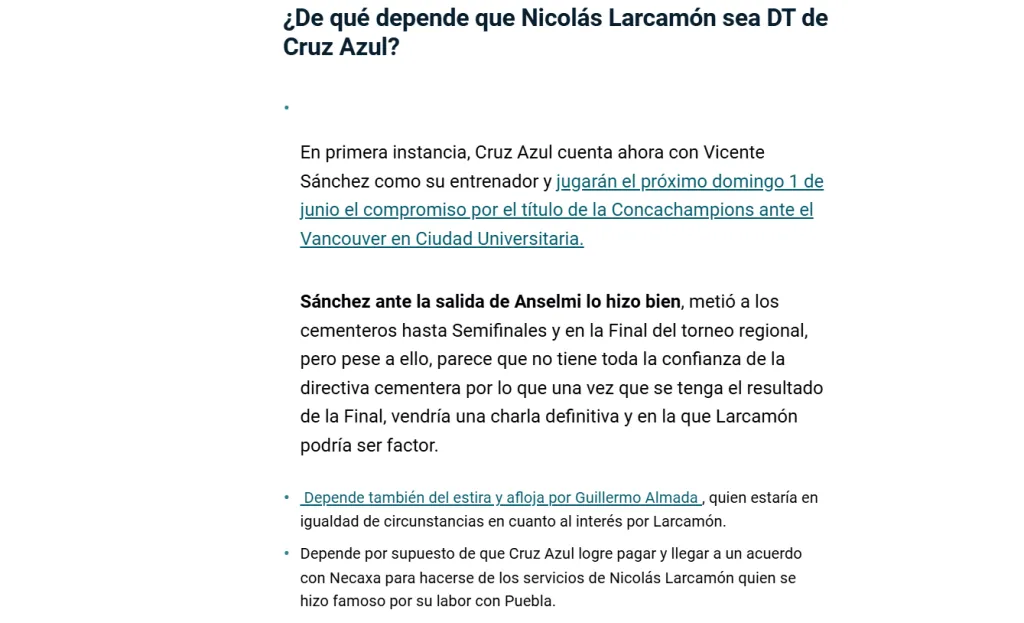 La llegada de Nicolás Larcamón a Cruz Azul dependería de varios factores. (TV Azteca Deportes).
