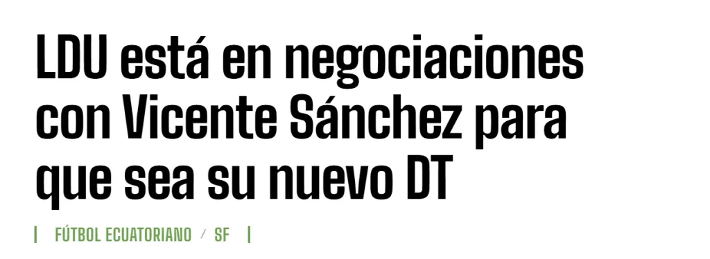 Liga de Quito estaría negociando para fichar a Vicente Sánchez (StudioFútbol)