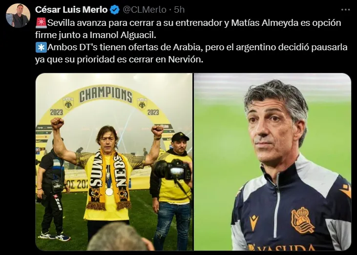 Matías Almeyda, cerca de Sevilla (@CLMerlo)