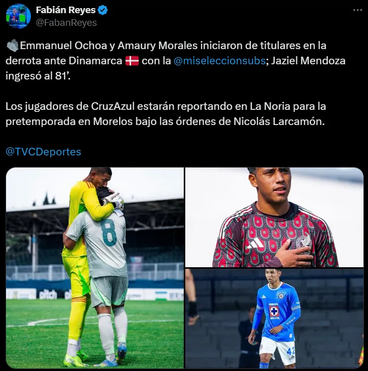El Tri juvenil cayó por el tercer puesto en el Maurice Revello. (@FabanReyes)