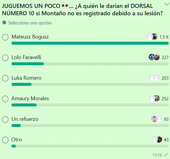 Votación sobre qué jugador de Cruz Azul debería recibir la 10 de Montaño. (Canal Vamos Azul)