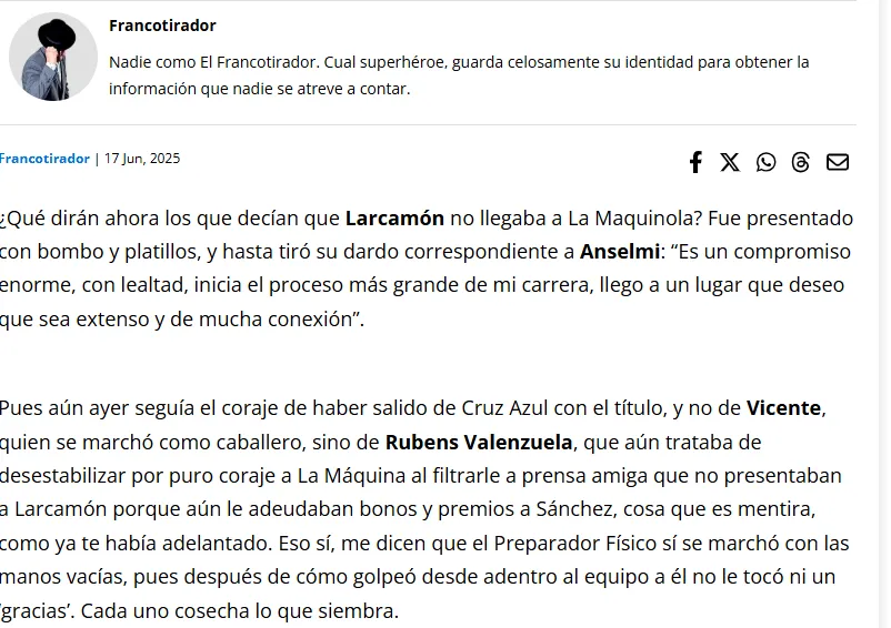 Información de El Francotirador