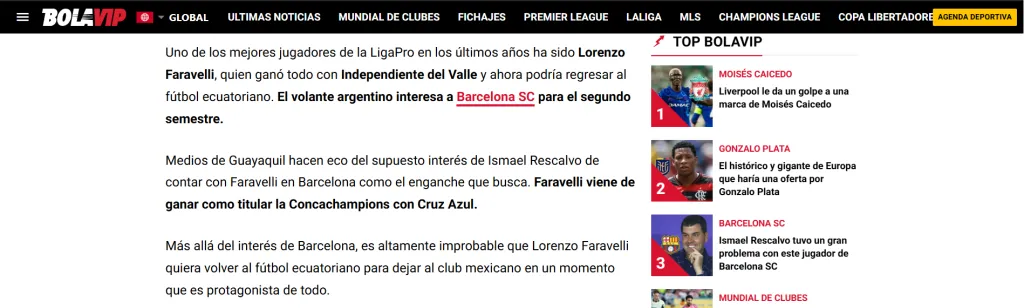 Desde Ecuador señalaron el interés por sacar a Faravelli de Cruz Azul. (Bolavip Ecuador)