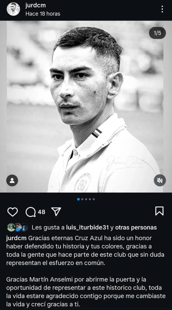 La despedida de Jürgen Castañeda de Cruz Azul. (@jurdcm)