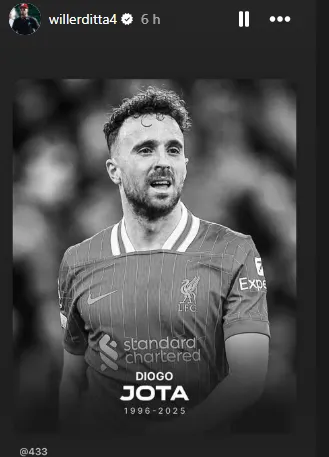 Mensaje de Willer Ditta en redes sociales