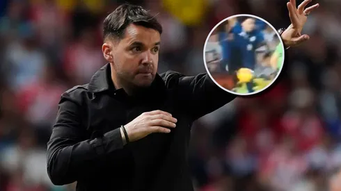 El argentino y una sorprendente imagen en cancha.