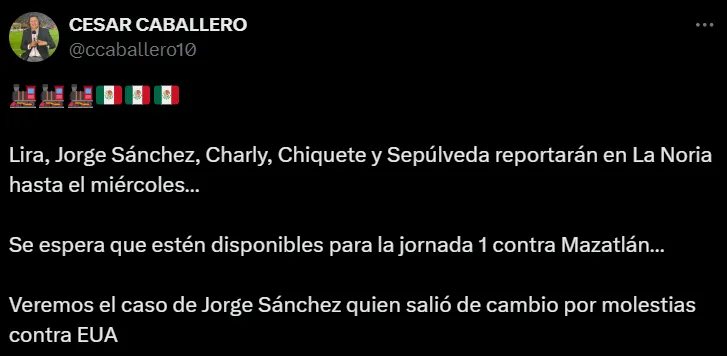 Los seleccionados de Cruz Azul no tendrán descanso. @ccaballero10