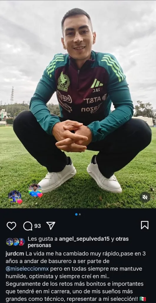 Jürgen Castañeda, de Cruz Azul a la Selección Mexicana. (@jurdcm)