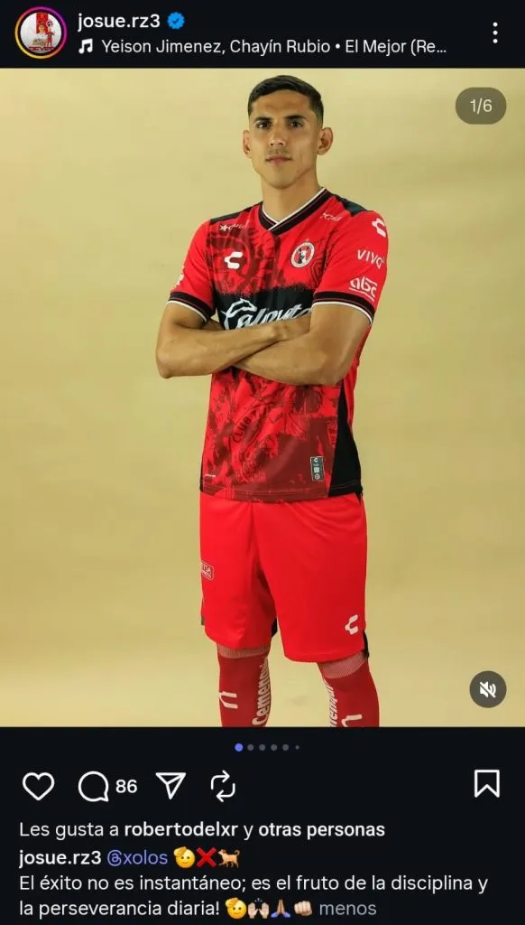 Josué Reyes, refuerzo de Xolos. (@josue.rz3)